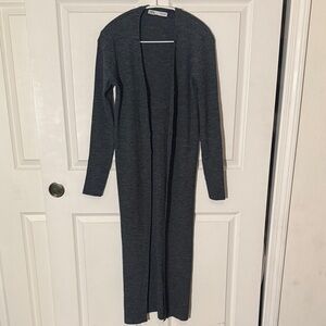 Zara Gray Long Open Cardigan